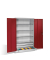 Stahlschrank 8932-503 S10243 lichtgrau, rubinrot 120,0 x 60,0 x 195,0 cm, aufgebaut